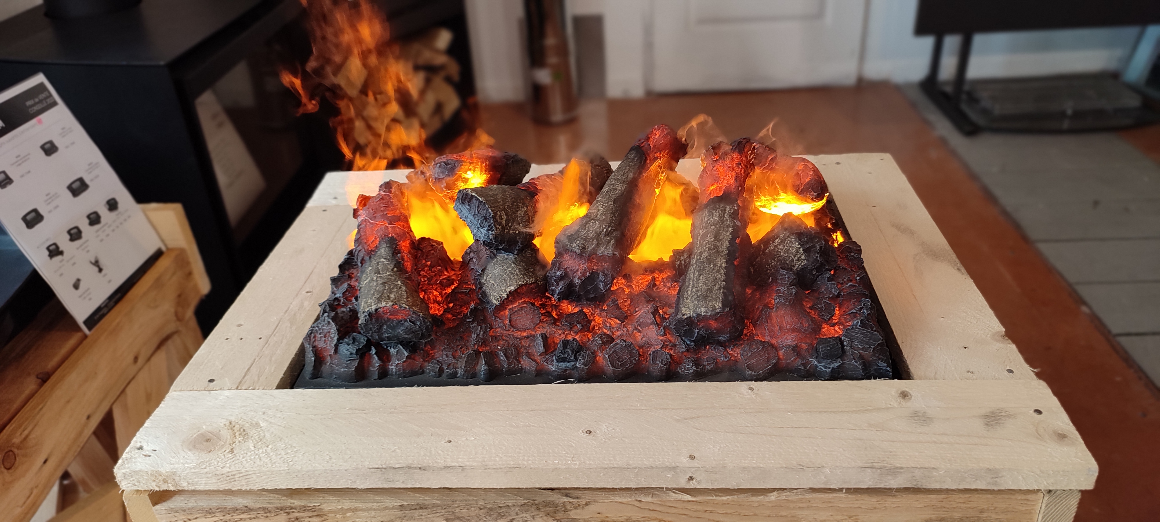 Cheminée électrique à vapeur d'eau 50 cms avec BUCHER